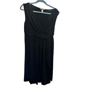 Soma Black Sleeveless Wrap Dress Large‎ Rayon/Spandex Blend Knee-Length Design